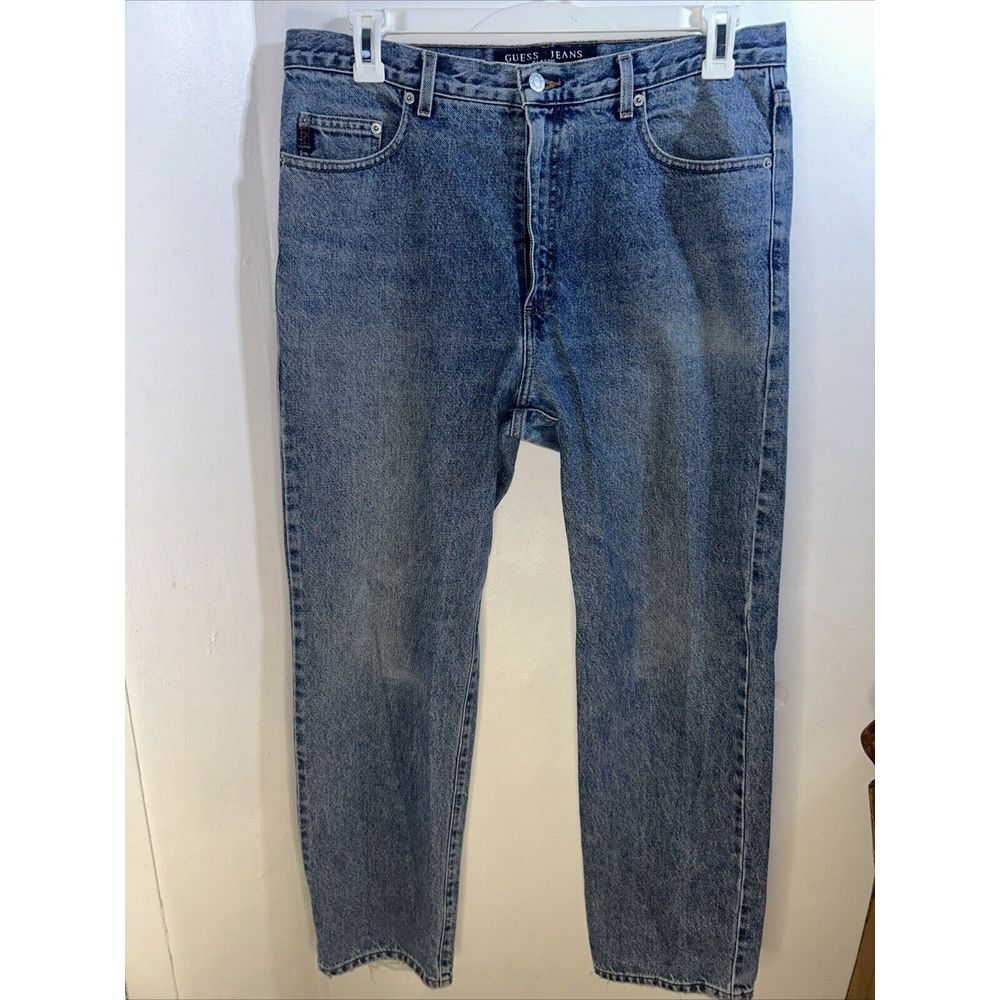 VINTAGE GUESS JEANS  001 CLASSIC SIZE  34X30 straight loose fit USA ORIGINAL USA